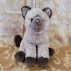 Vintage Douglas Siamese Cat Plush Tan Brown Cuddle Floppy Toy